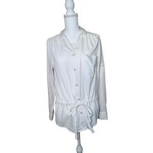 Rag & Bone White Drawstring Tunic Shirt - Size Small